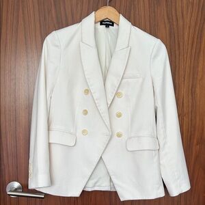 Express Ivory Blazer with Gold Buttons